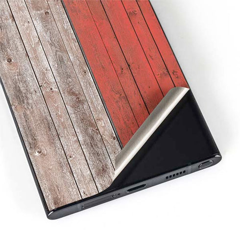 North Carolina Flag Dark Wood Galaxy S22 Ultra Skin
