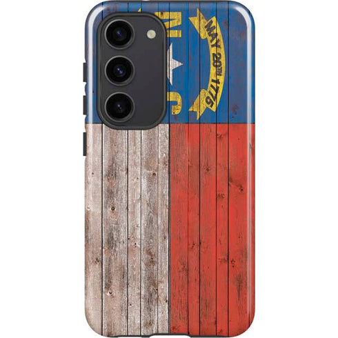 North Carolina Flag Dark Wood Galaxy S23 Pro Case