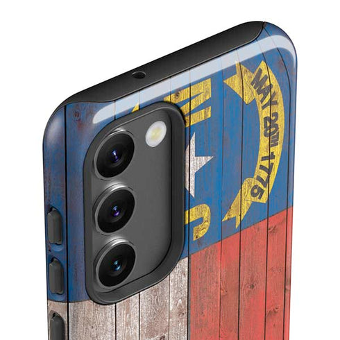 North Carolina Flag Dark Wood Galaxy S23 Pro Case