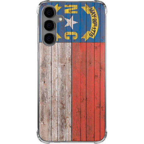 North Carolina Flag Dark Wood Galaxy S24 Plus Clear Case