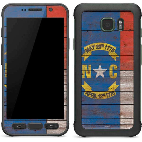 North Carolina Flag Dark Wood Galaxy S7 Active Skin