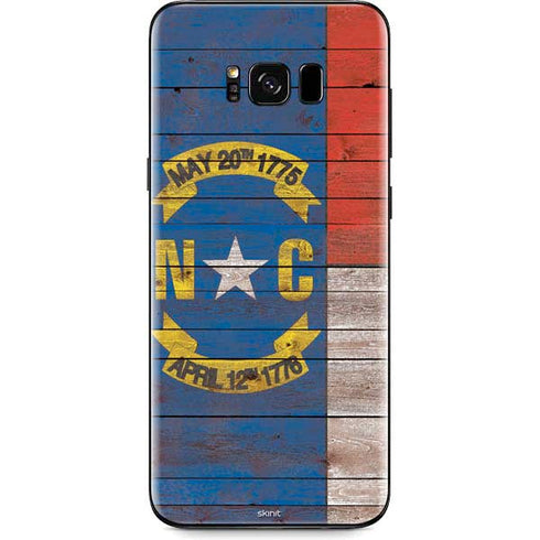 North Carolina Flag Dark Wood Galaxy S8 Plus Skin