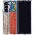 North Carolina Flag Dark Wood Galaxy Z Fold5 5G Clear Case