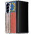 North Carolina Flag Dark Wood Galaxy Z Fold5 5G Clear Case
