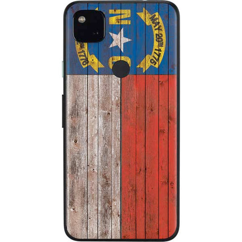 North Carolina Flag Dark Wood Google Pixel 4a Skin