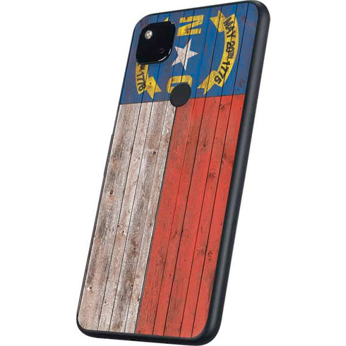 North Carolina Flag Dark Wood Google Pixel 4a Skin