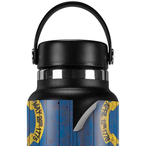 North Carolina Flag Dark Wood Hydro Flask 32oz Wide Mouth Skin
