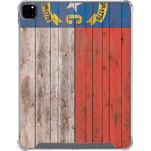 North Carolina Flag Dark Wood iPad Pro 12.9in (2020) Clear Case