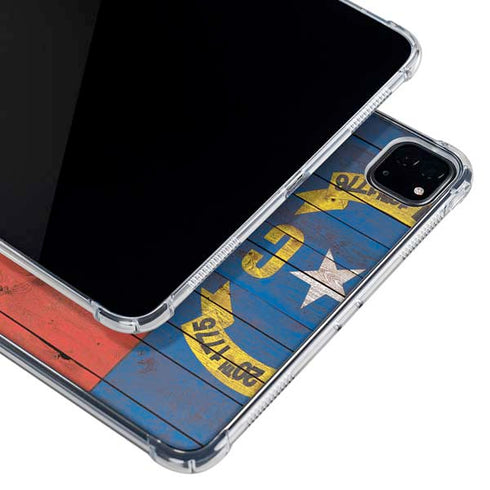 North Carolina Flag Dark Wood iPad Pro 12.9in (2020) Clear Case