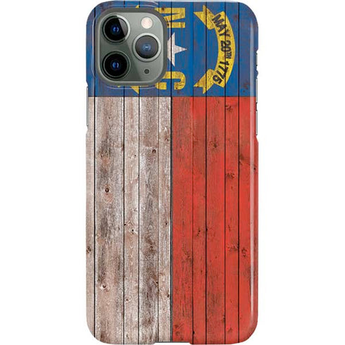 North Carolina Flag Dark Wood iPhone 11 Pro Lite Case
