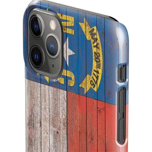 North Carolina Flag Dark Wood iPhone 11 Pro Lite Case