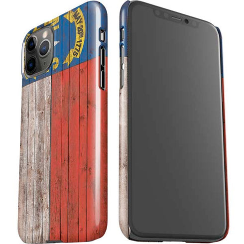 North Carolina Flag Dark Wood iPhone 11 Pro Lite Case