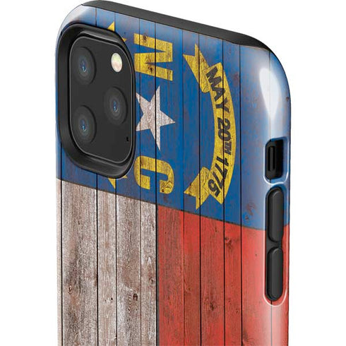 North Carolina Flag Dark Wood iPhone 11 Pro Max Impact Case