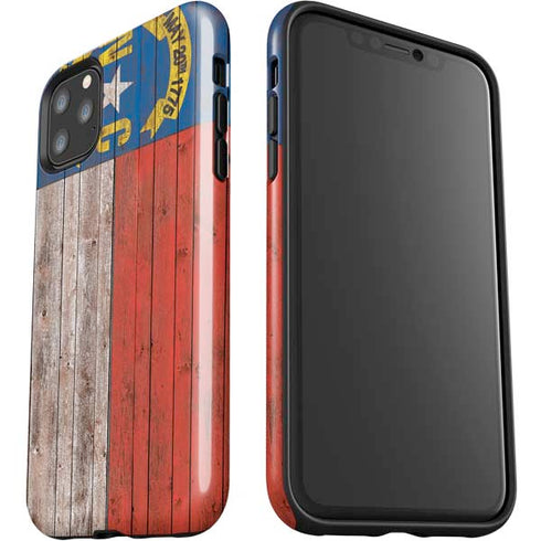 North Carolina Flag Dark Wood iPhone 11 Pro Max Impact Case