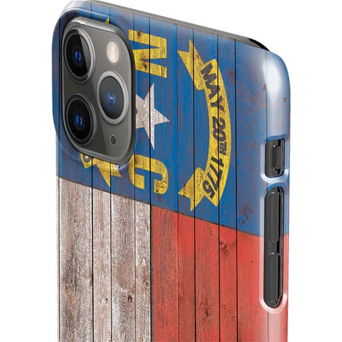 North Carolina Flag Dark Wood iPhone 11 Pro Max Lite Case