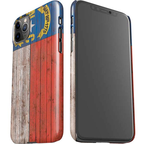 North Carolina Flag Dark Wood iPhone 11 Pro Max Lite Case