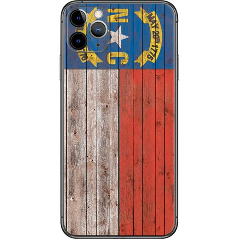 North Carolina Flag Dark Wood iPhone 11 Pro Max Skin