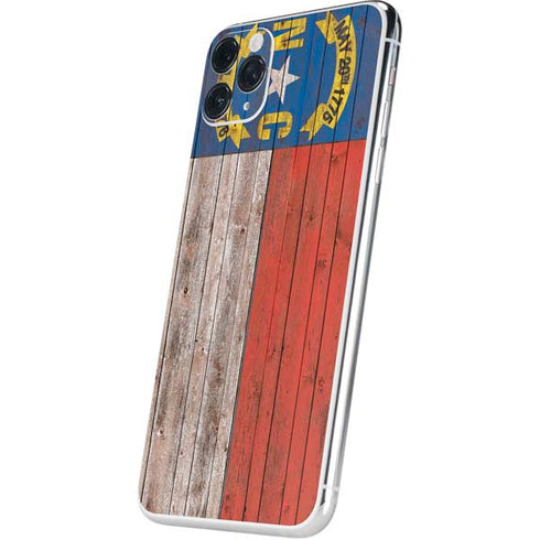 North Carolina Flag Dark Wood iPhone 11 Pro Max Skin