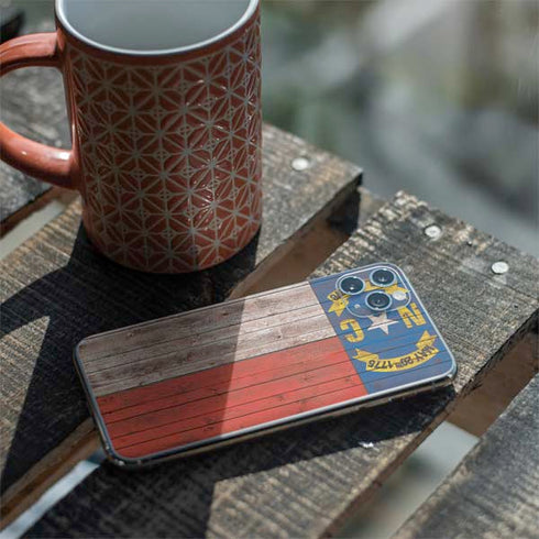 North Carolina Flag Dark Wood iPhone 11 Pro Max Skin