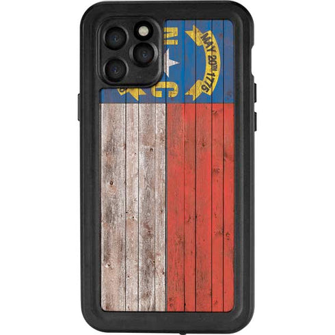North Carolina Flag Dark Wood iPhone 11 Pro Waterproof Case