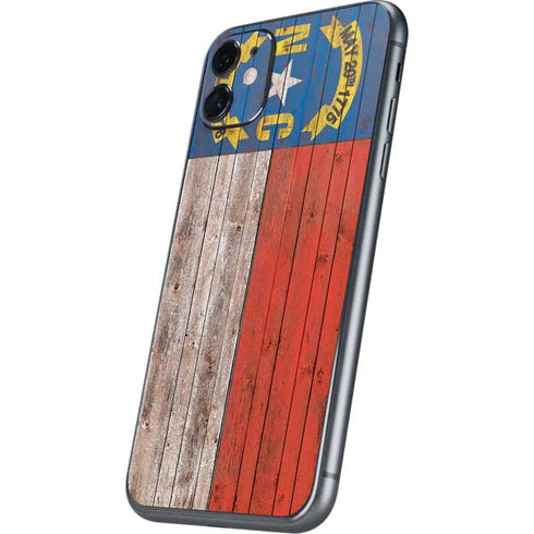 North Carolina Flag Dark Wood iPhone 11 Skin