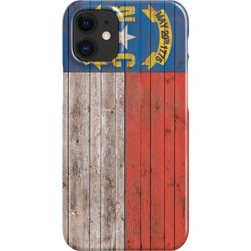 North Carolina Flag Dark Wood iPhone 12 Mini Lite Case