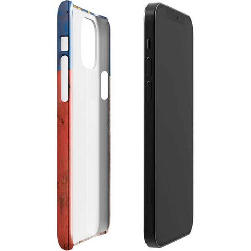 North Carolina Flag Dark Wood iPhone 12 Mini Lite Case