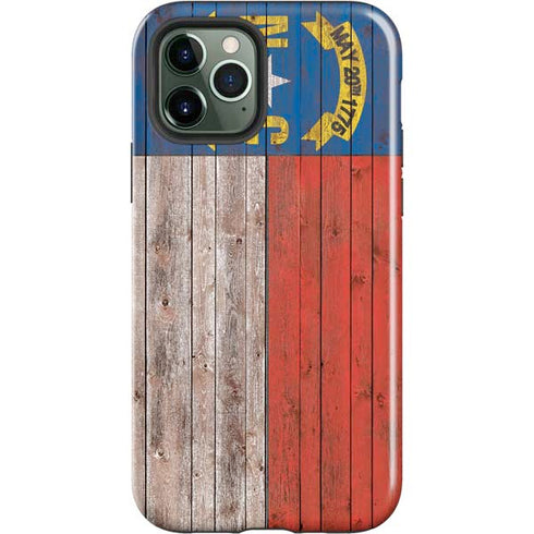 North Carolina Flag Dark Wood iPhone 12 Pro Impact Case