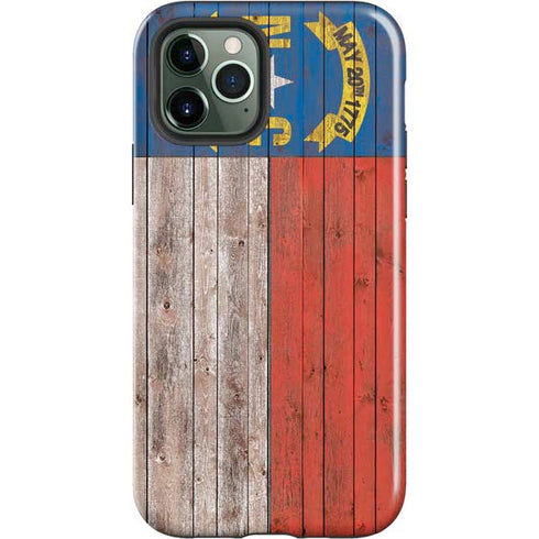 North Carolina Flag Dark Wood iPhone 12 Pro Max Impact Case