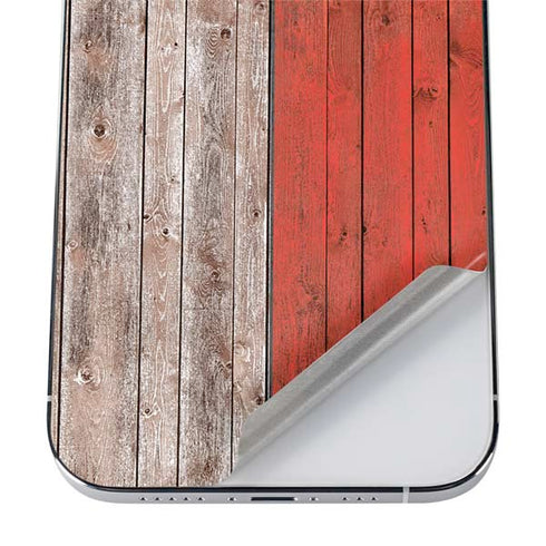 North Carolina Flag Dark Wood iPhone 12 Pro Skin