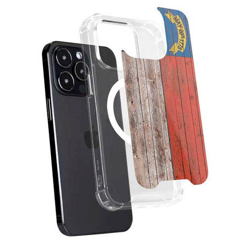 North Carolina Flag Dark Wood iPhone 13 Pro MagSafe Case