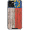 North Carolina Flag Dark Wood iPhone 14 Clear Case