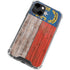 North Carolina Flag Dark Wood iPhone 14 Clear Case
