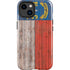 North Carolina Flag Dark Wood iPhone 15 Plus Impact Case