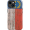 North Carolina Flag Dark Wood iPhone 14 Plus Impact Case