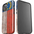 North Carolina Flag Dark Wood iPhone 15 Plus Impact Case