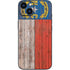 North Carolina Flag Dark Wood iPhone 14 Plus Skin