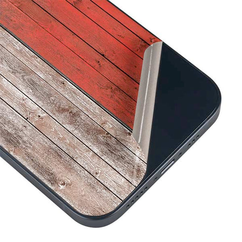North Carolina Flag Dark Wood iPhone 14 Plus Skin