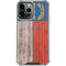 North Carolina Flag Dark Wood iPhone 14 Pro Max Clear Case