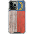 North Carolina Flag Dark Wood iPhone 14 Pro Max Clear Case