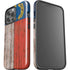 North Carolina Flag Dark Wood iPhone 15 Pro Max Impact Case