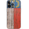 North Carolina Flag Dark Wood iPhone 14 Pro Skin