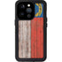 North Carolina Flag Dark Wood iPhone 14 Pro Waterproof Case