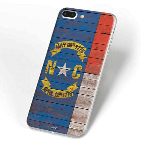 North Carolina Flag Dark Wood iPhone 7 Plus Skin