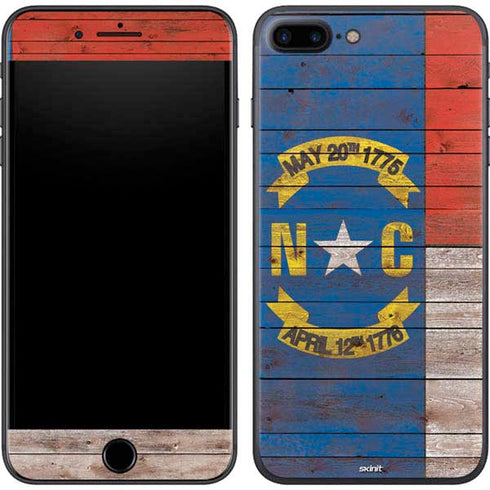 North Carolina Flag Dark Wood iPhone 8 Plus Skin