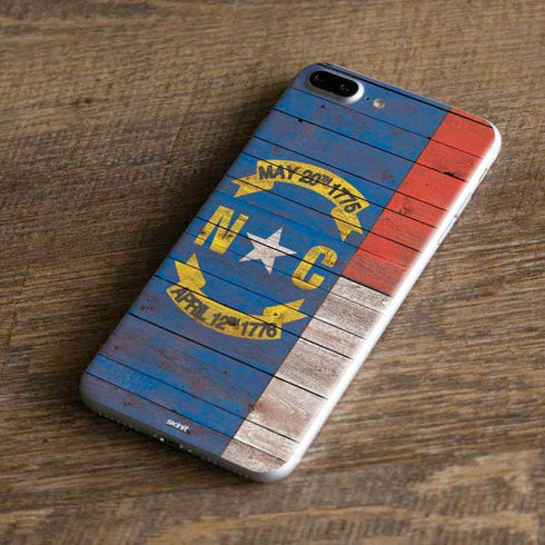 North Carolina Flag Dark Wood iPhone 8 Plus Skin