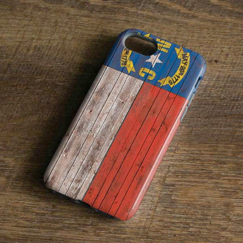 North Carolina Flag Dark Wood iPhone 8 Pro Case