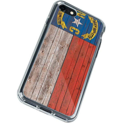 North Carolina Flag Dark Wood iPhone SE (2nd & 3rd Gen) Clear Case