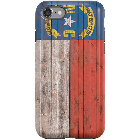 North Carolina Flag Dark Wood iPhone SE (2nd & 3rd Gen) Pro Case