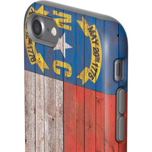 North Carolina Flag Dark Wood iPhone SE (2nd & 3rd Gen) Pro Case